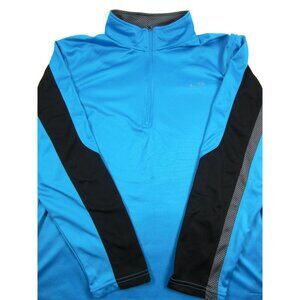 Champion Mens 1/4 Zip Pullover Polyester Sweatshirt Size L Blue Long Sleeve